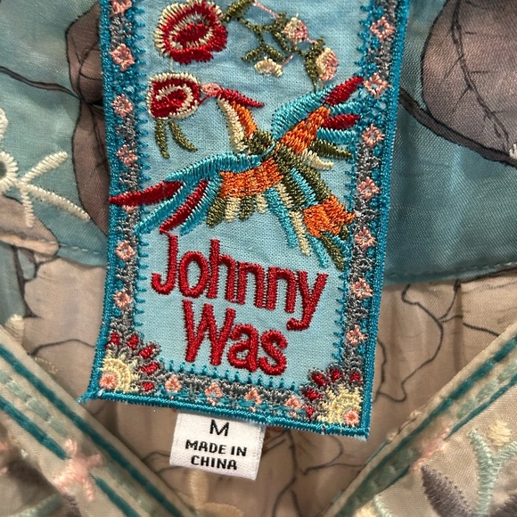 JOHNNY WAS PERMINT PADRE Blouse Tunic Medium - Picture 2 of 4